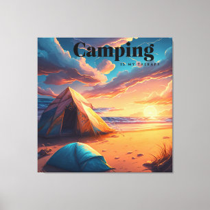 Toile Le camping est ma thérapie   Art numérique