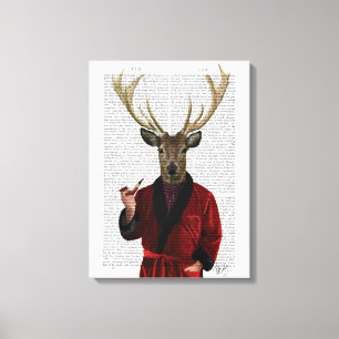 Toile Le cerf dans sa veste fumante