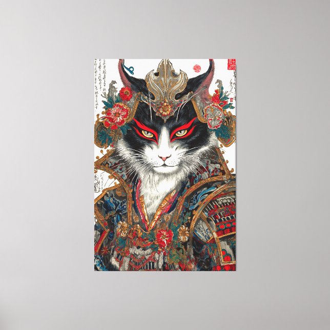 Toile Le chat Ronin | Guerrier d'Ukiyo-e Samurai (Recto)
