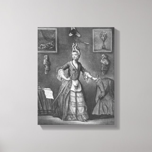 Toile Le Chevalier d'Eon, habillé en femme (Recto)