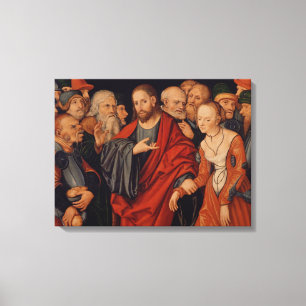 Toile Le Christ et l'adultère rentré par femme