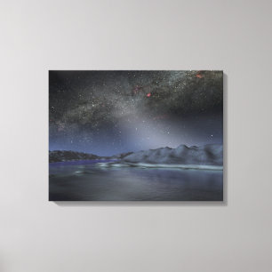 Toile Le ciel nocturne d'une planète étrangère