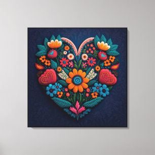Toile Le coeur des fleurs inspiré par l'Ukraine