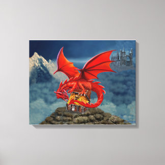 Toile Le coffre au trésor du Dragon Rouge volant