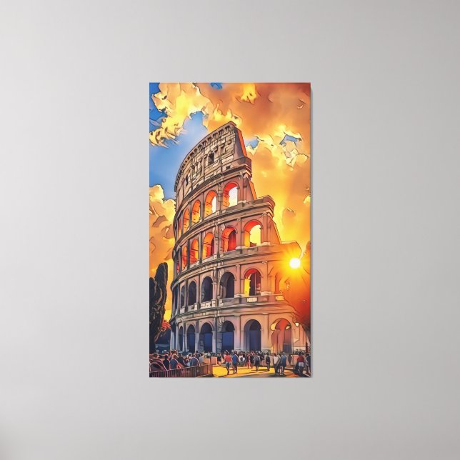 Toile Le Colisée Peinture au coucher du soleil Rome, Ita (Recto)