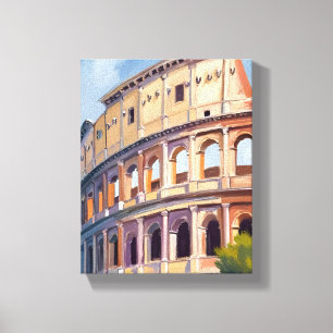 Toile Le Colosseum Rome Aquarelle Voyage