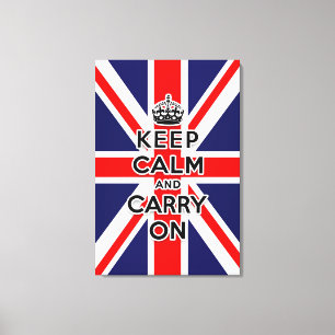 Toile Le drapeau Union Jack garde le calme et continue