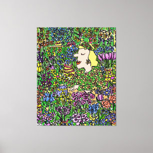 Toile Le Fleuriste Camouflé. Illustration sur un