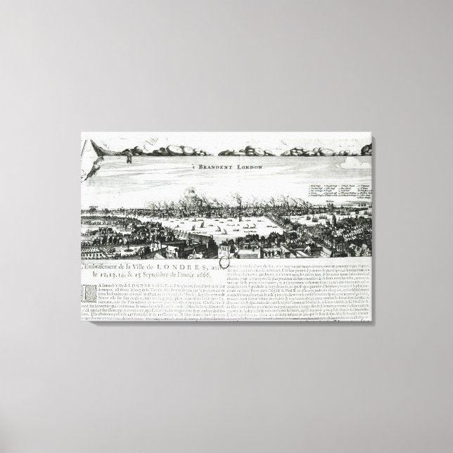Toile Le grand incendie de Londres en 1666 (Recto)