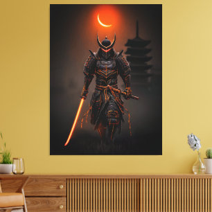 Toile Le guerrier futuriste Cyberpunk Samurai