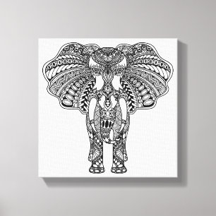 Toile Le henné Mehndi a décoré l'éléphant d'Asie 6