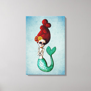 Toile Le Jour des Mort Lovely Mermaid Gal