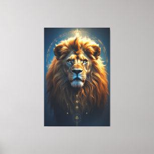 Toile Le lion cosmique - Gardien du pouvoir intérieur