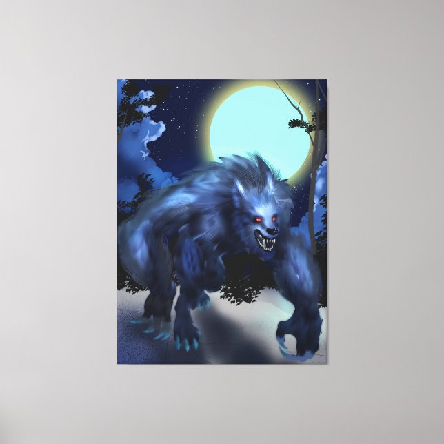 Toile Le loup-garou au clair de lune (Recto)