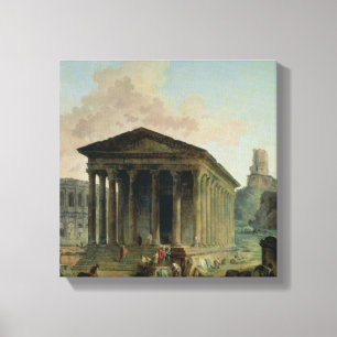 Toile Le Maison Carree avec l'amphithéâtre