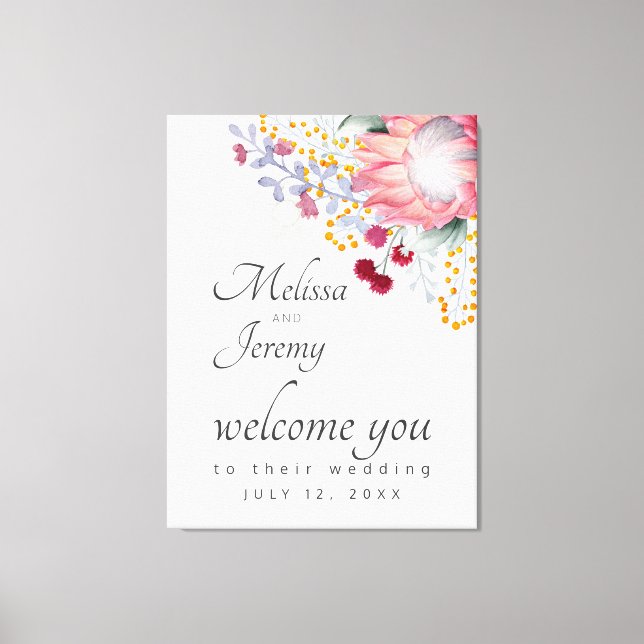 Toile Le Mariage australien Protea Welcome Canvas Prin (Recto)