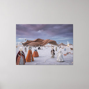 Toile Le Masque du Temps : Un Rêve Surréaliste Baroque