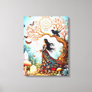 Toile Le matin de la femme papillon