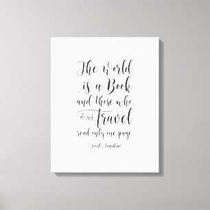 Toile Le Monde Est Un Livre, Citation De Saint Augustin