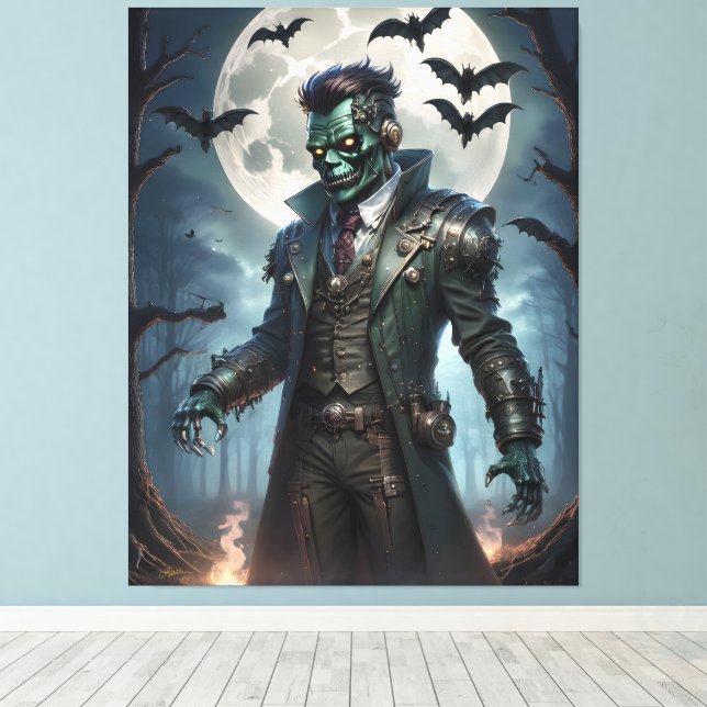 Toile Le monstre de Halloween Steampunk Frankenstein (Insitu (Plancher de Bois))