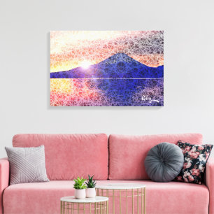 Toile Le Mont Fuji VI Sunburst Blue par Rofey