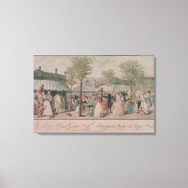 Toile Le Palais Royal Garden Walk, 1787 (Recto)