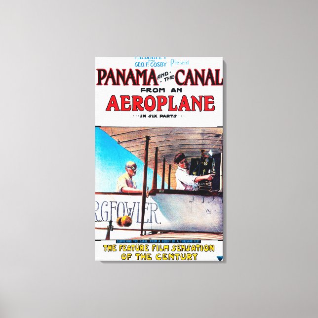 Toile Le Panama et le cinéma de l'avion Canal Promo Post (Recto)