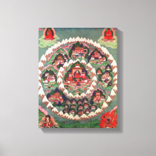 Toile Le paradis de Shambhala, bannière tibétaine
