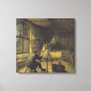 Toile Le peintre dans son atelier (Studio de l'artiste)