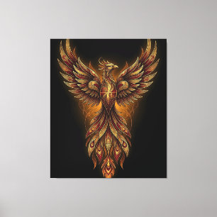 Toile "Le Phénix de Fibonacci — La Géométrie Sacrée en É