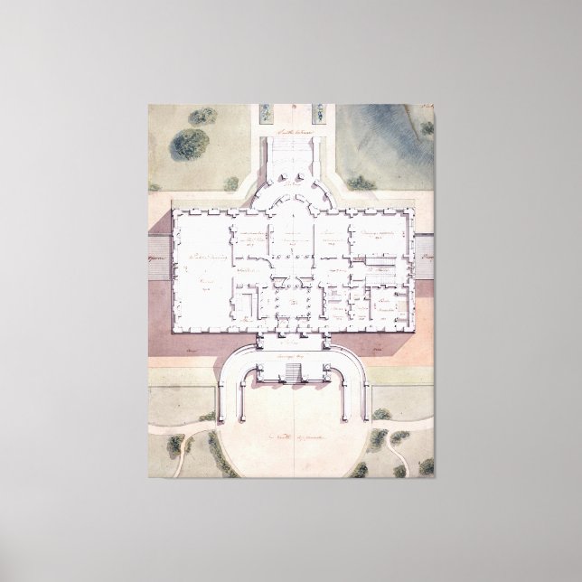 Toile Le plan du président de la Maison-Blanche, Washing (Recto)