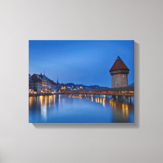 Toile Le pont de la Chapelle à Lucerne