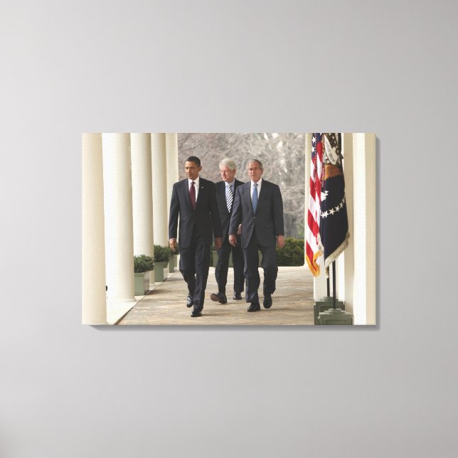 Toile Le président Barack Obama et les anciens président (Recto)
