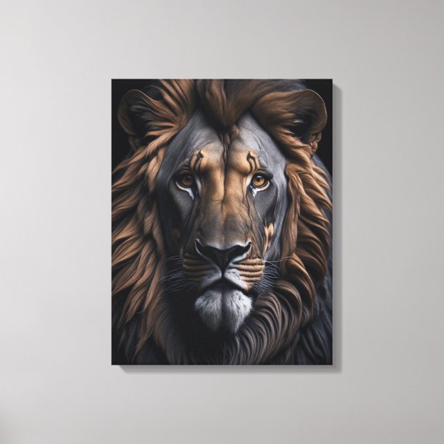 Toile Le regard majestueux du lion (Recto)