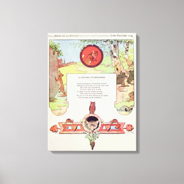 Toile Le renard et le raisin (Recto)