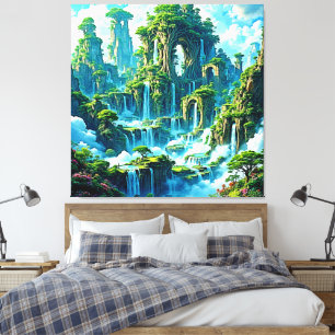 Toile Le rêve de l'arbre de cascade