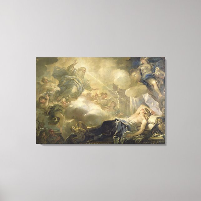 Toile Le rêve de Salomon, c.1693 (huile sur toile) (Recto)