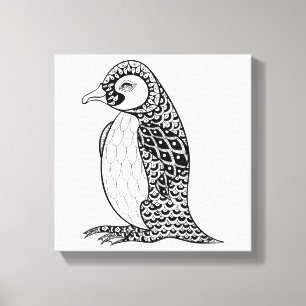 Toile Le Roi artistique pingouin Zendoodle 6