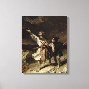 Toile Le Roi Lear et l'imbécile dans la tempête