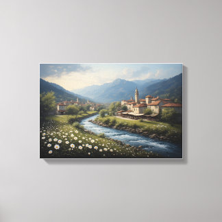 Toile Le Ruisseau Coulant du Village Alpin