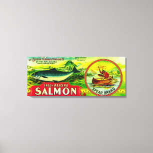 Toile Le saumon de lance peut la baie de LabelYes, AK