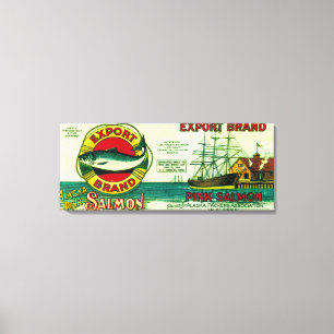 Toile Le saumon d'exportation peut marquer