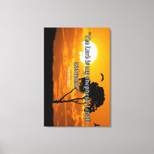 Toile "Le Seigneur Est Mon Berger - Psaume 23:1 Christia