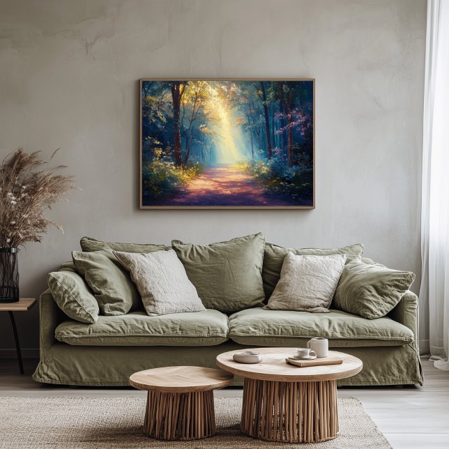 Toile Le sentier de la forêt de Misty pendant que l'aube (Forest Path Artwork)