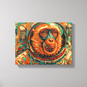 Toile Le singe est allé au paradis
