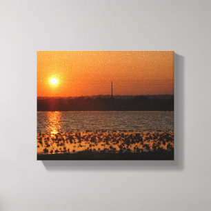 Toile Le soleil couchant du lac de Chypre le soleil pays