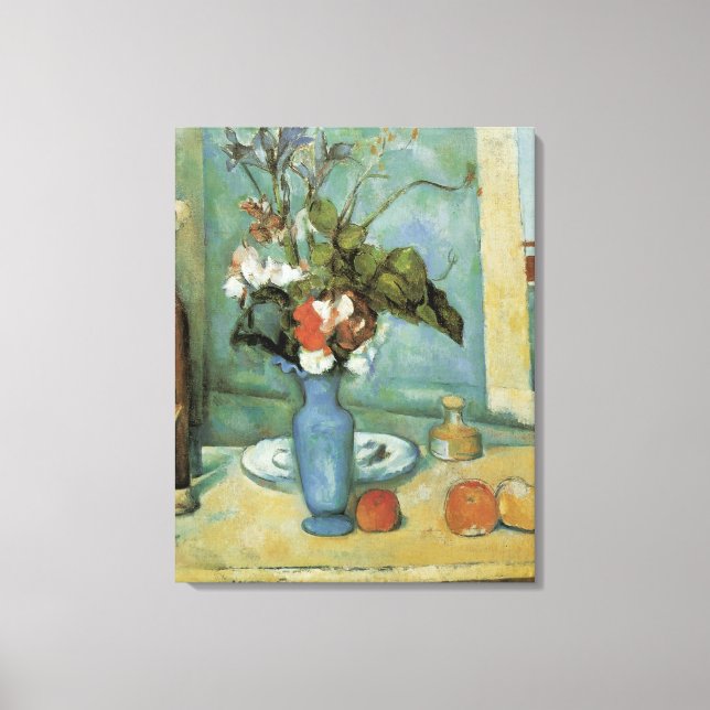 Toile Le Vase Bleu (Fleurs et Fruits) par Paul Cezanne (Recto)