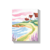 Le vignoble de Martha | Aquarelle Plage peinture d