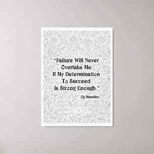 Toile L'échec ne dépassera jamais - Citation positive