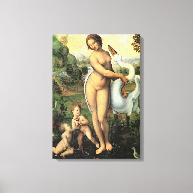 Toile Léda de Léonard de Vinci et le Cygne (Recto)